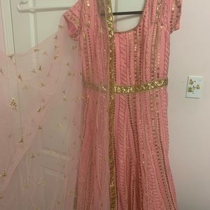 Pink anarkali suit brand new condition